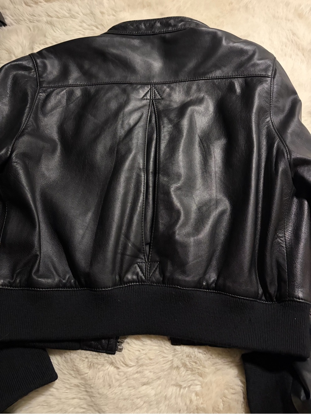 Truth and Pride Black Leather Bomber Jacket for Women